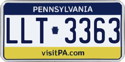 PA license plate LLT3363