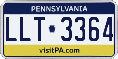 PA license plate LLT3364