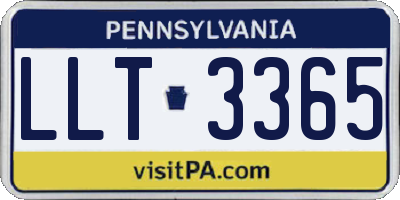 PA license plate LLT3365