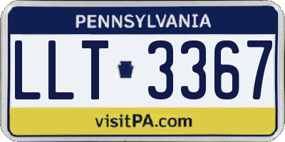 PA license plate LLT3367