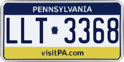 PA license plate LLT3368