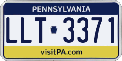 PA license plate LLT3371
