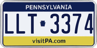 PA license plate LLT3374
