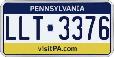 PA license plate LLT3376