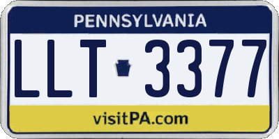 PA license plate LLT3377