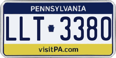 PA license plate LLT3380
