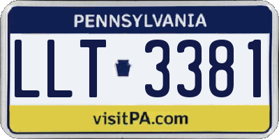 PA license plate LLT3381