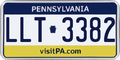PA license plate LLT3382