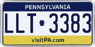 PA license plate LLT3383