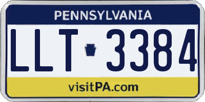 PA license plate LLT3384