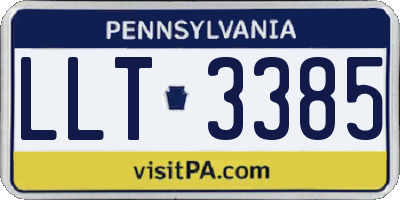 PA license plate LLT3385