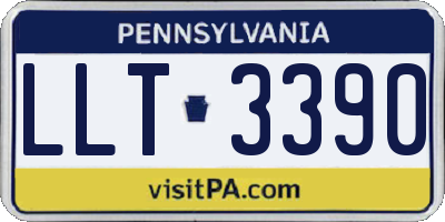 PA license plate LLT3390