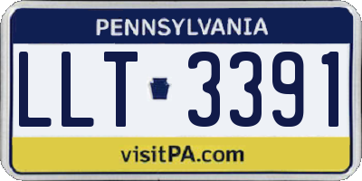 PA license plate LLT3391