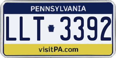 PA license plate LLT3392