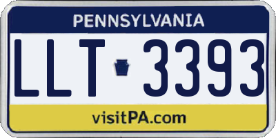 PA license plate LLT3393