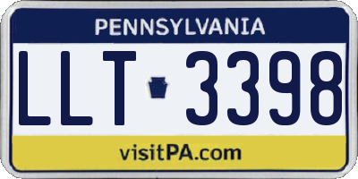 PA license plate LLT3398