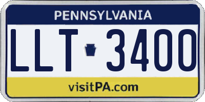 PA license plate LLT3400
