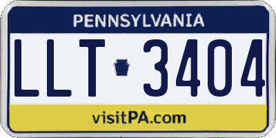 PA license plate LLT3404