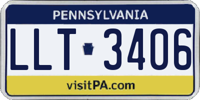 PA license plate LLT3406