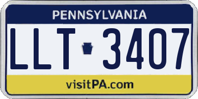 PA license plate LLT3407