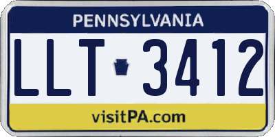 PA license plate LLT3412