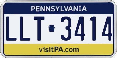 PA license plate LLT3414