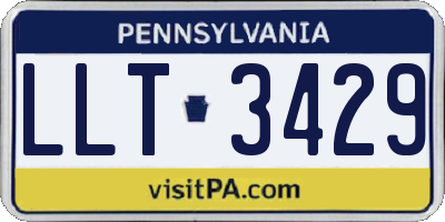 PA license plate LLT3429