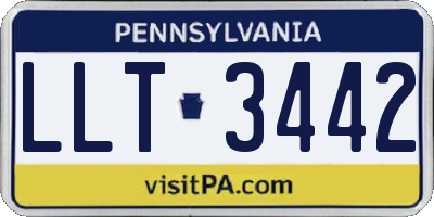 PA license plate LLT3442