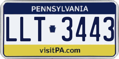 PA license plate LLT3443