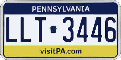 PA license plate LLT3446