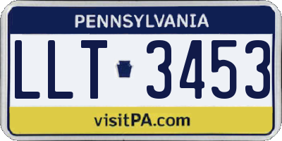 PA license plate LLT3453