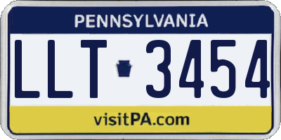 PA license plate LLT3454