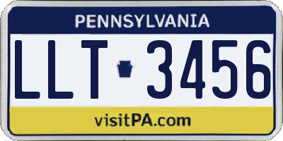 PA license plate LLT3456