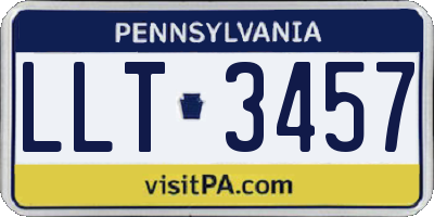 PA license plate LLT3457