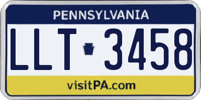 PA license plate LLT3458