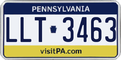 PA license plate LLT3463