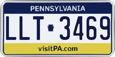 PA license plate LLT3469
