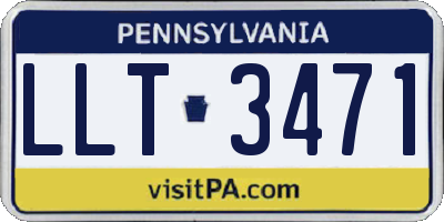 PA license plate LLT3471