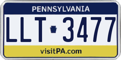 PA license plate LLT3477