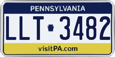 PA license plate LLT3482