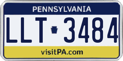 PA license plate LLT3484