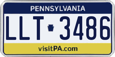 PA license plate LLT3486