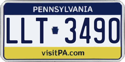 PA license plate LLT3490