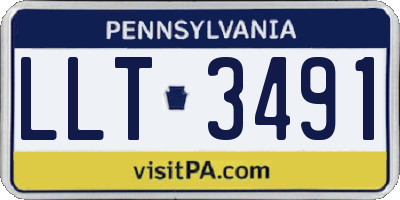 PA license plate LLT3491