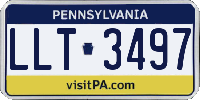 PA license plate LLT3497