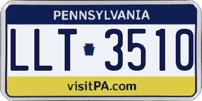 PA license plate LLT3510