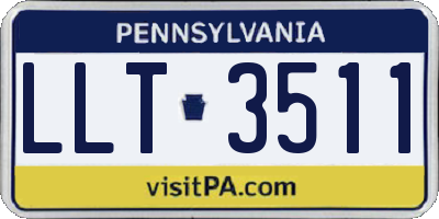 PA license plate LLT3511