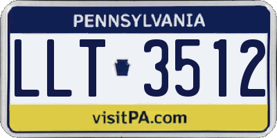 PA license plate LLT3512