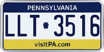 PA license plate LLT3516