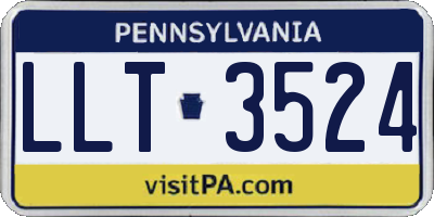 PA license plate LLT3524
